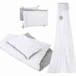 Negozio Di Mobili Per Camerette -Negozio Di Mobili Per Camerette roba set letto per bambini 4 pezzi stelle e punti 100 x 135 cm a315712 1