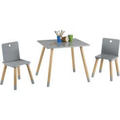 Roba Set Tavolino E Due Sedie, Grigio/legno -Negozio Di Mobili Per Camerette roba set tavolino e due sedie grigio legno a285835 3