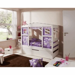 TiCAA Casa Letto Mini Con Letto Extra Letto Principessa Viola