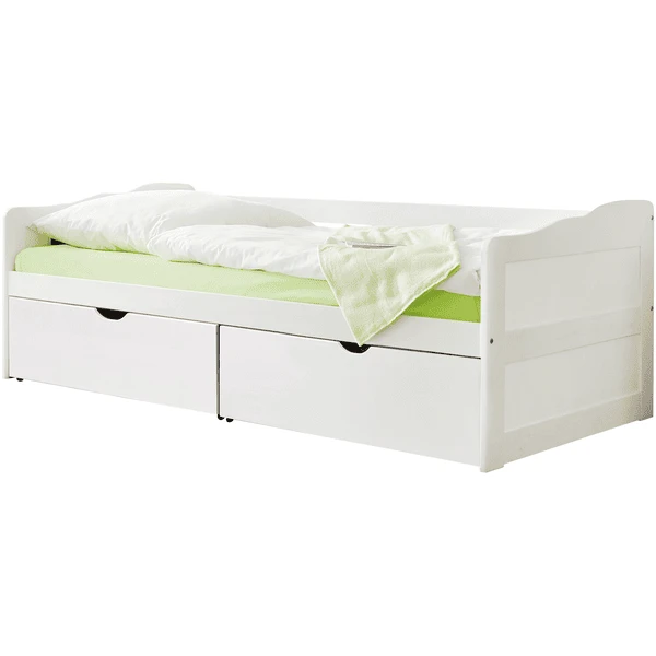 TiCAA Divano Letto Melanie Con Cassetto 90 X 200 Cm, Pino Bianco 4 TiCAA Divano Letto Melanie Con Cassetto 90 X 200 Cm, Pino Bianco - immagine 2