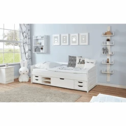 TiCAA Divano Letto Micki Beech Bianco Con 4 Cassetti Funzionali Aden -Negozio Di Mobili Per Camerette ticaa divano letto micki beech bianco con 4 cassetti funzionali aden a303165 2