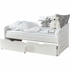 TiCAA Divano Letto Mini Micki Bianco Faggio Bianco Con 2 Cassetti Aden Compreso Materasso -Negozio Di Mobili Per Camerette ticaa divano letto mini micki bianco faggio bianco con 2 cassetti aden compreso materasso a303095 1