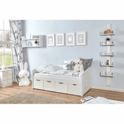 TiCAA Divano Letto Mini Micki Bianco Faggio Bianco Con 4 Cassetti Aden Compreso Materasso -Negozio Di Mobili Per Camerette ticaa divano letto mini micki bianco faggio bianco con 4 cassetti aden compreso materasso a303093 2