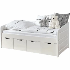 TiCAA Divano Letto Mini Micki Bianco Faggio Bianco Con 4 Cassetti Aden Compreso Materasso -Negozio Di Mobili Per Camerette ticaa divano letto mini micki bianco faggio bianco con 4 cassetti aden compreso materasso a303093 3