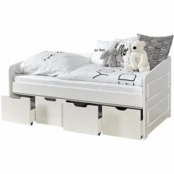 TiCAA Divano Letto Mini Micki Bianco Faggio Bianco Con 4 Cassetti Aden Compreso Materasso -Negozio Di Mobili Per Camerette ticaa divano letto mini micki bianco faggio bianco con 4 cassetti aden compreso materasso a303093 4