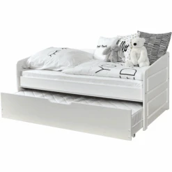 TiCAA Divano Letto Mini Micki Faggio Bianco Con Letto Supplementare Incl. 2 Materassi -Negozio Di Mobili Per Camerette ticaa divano letto mini micki faggio bianco con letto supplementare incl 2 materassi a303074 1