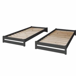 TiCAA Lettino Impilabile Nadine 90 X 200 Cm Pino, Antracite -Negozio Di Mobili Per Camerette ticaa lettino impilabile nadine 90 x 200 cm pino antracite a327489 3