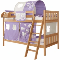 TiCAA Letto A Castello Erni, Faggio Nature Cavallo Viola -Negozio Di Mobili Per Camerette ticaa letto a castello erni faggio nature cavallo viola a327652 2