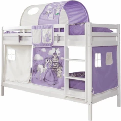 TiCAA Letto A Castello Rene Faggio Bianco Cavallo Viola -Negozio Di Mobili Per Camerette ticaa letto a castello rene faggio bianco cavallo viola a327596 2