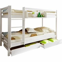 TICAA Letto A Castello Rene - Pino Massiccio - Bianco