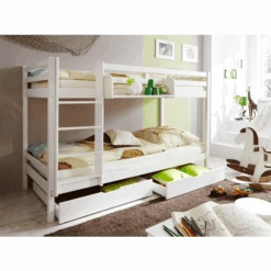 TICAA Letto A Castello Rene - Pino Massiccio - Bianco -Negozio Di Mobili Per Camerette ticaa letto a castello rene pino massiccio bianco a111724 3