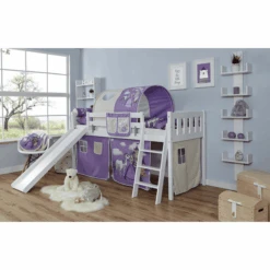 TiCAA Letto Con Scivilo Ekki, Faggio Bianco Cavallo Viola -Negozio Di Mobili Per Camerette ticaa letto con scivilo ekki faggio bianco cavallo viola a327597 3