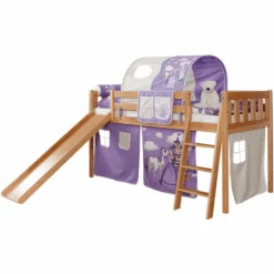 TiCAA Letto Con Scivolo Ekki Faggio Nature Cavallo Viola -Negozio Di Mobili Per Camerette ticaa letto con scivolo ekki faggio nature cavallo viola a327648 2