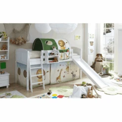 TICAA Letto Con Scivolo EKKI Pino Bianco Country - Safari