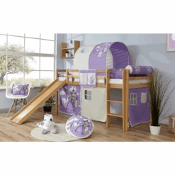 TiCAA Letto Con Scivolo Rene, Faggio Nature Cavallo Viola -Negozio Di Mobili Per Camerette ticaa letto con scivolo rene faggio nature cavallo viola a327665 3
