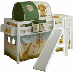 TICAA Letto Rialzato Con Scivolo Tino Bianco - Safari -Negozio Di Mobili Per Camerette ticaa letto rialzato con scivolo tino bianco safari a246528 2