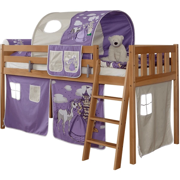 TiCAA Letto Rialzato Eric Verticale, Faggio Nature Cavallo Viola 5 TiCAA Letto Rialzato Eric Verticale, Faggio Nature Cavallo Viola - immagine 3