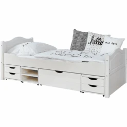 TiCAA Letto Singolo Leni 100 X 200 Cm Bianco Pino Con 4 Cassetti Funzionali Aden -Negozio Di Mobili Per Camerette ticaa letto singolo leni 100 x 200 cm bianco pino con 4 cassetti funzionali aden a303525 4