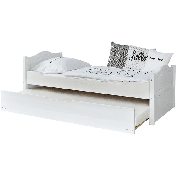 TiCAA Letto Singolo Leni 90 X 200 Cm Kiefer Bianco Con Letto Aggiuntivo 4 TiCAA Letto Singolo Leni 90 X 200 Cm Kiefer Bianco Con Letto Aggiuntivo - immagine 2
