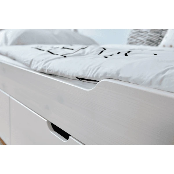 TiCAA Letto Singolo Leni 90 X 200 Cm Kiefer Bianco Con Letto Aggiuntivo 6 TiCAA Letto Singolo Leni 90 X 200 Cm Kiefer Bianco Con Letto Aggiuntivo - immagine 4