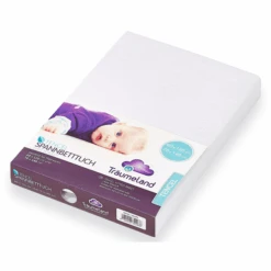 Träumeland Lenzuolo Con Angoli Tencel Bianco 60x120 Cm + 70x140 Cm