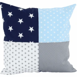 Ullenboom Federa Cuscino A Toppe 40 X 40 Cm Blu Azzurro Grigio