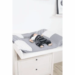 Ullenboom Rivestimento Per Materassino Fasciatoio, Stelle, Grigio 75x85 Cm -Negozio Di Mobili Per Camerette ullenboom rivestimento per materassino fasciatoio stelle grigio 75x85 cm a279607 3