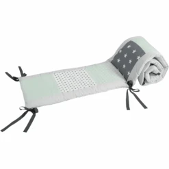 Ullenboom Struttura Protezione Per Culla 140x70 Cm Mint Grigio (210 Cm Di Superficie Della Testa)
